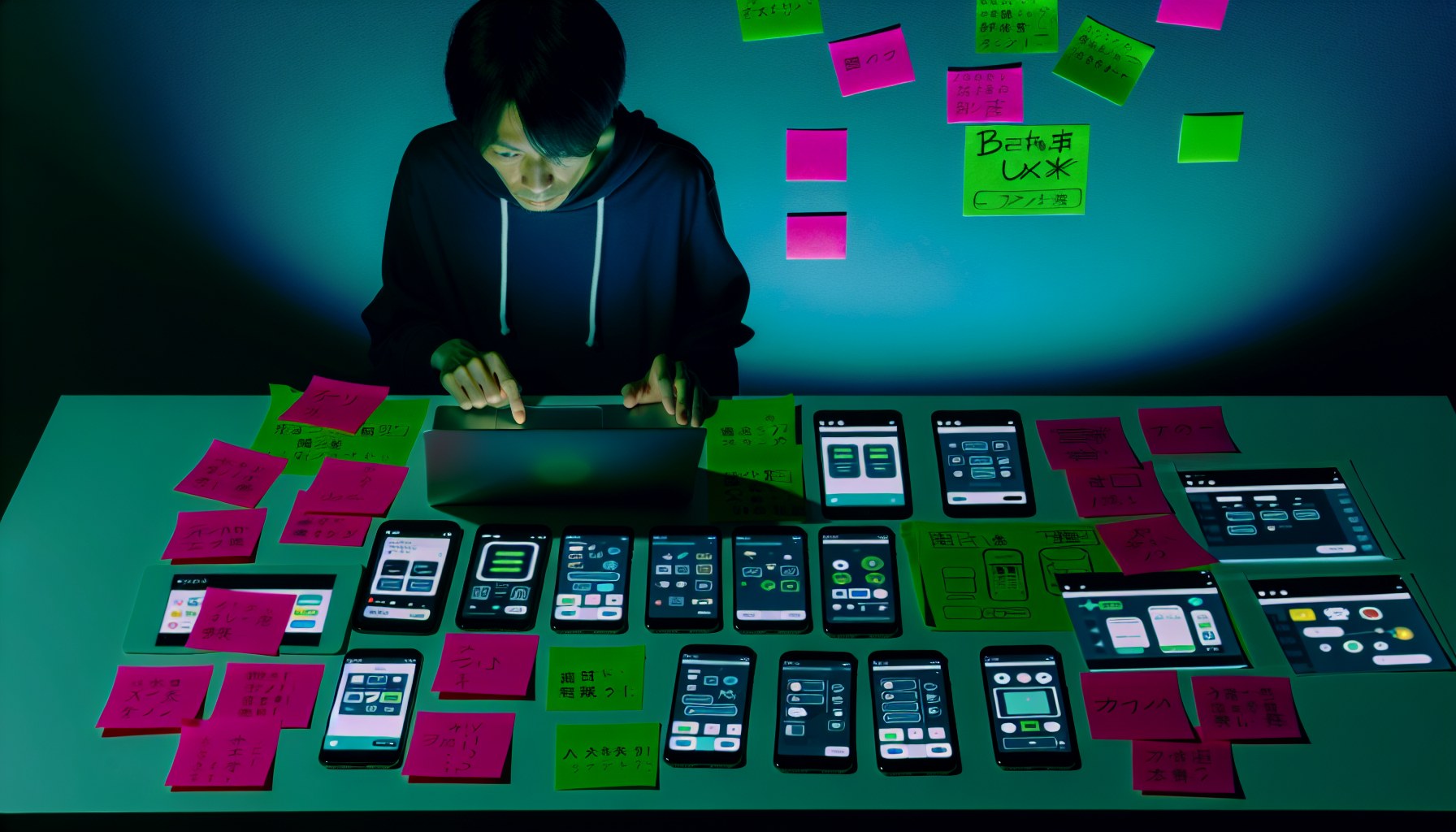 複数の家計管理アプリを比較し付箋で整理するUXリサーチャー