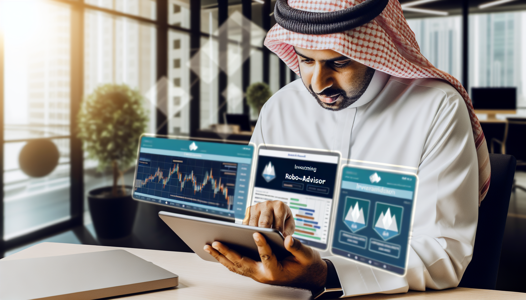 複数のロボアドバイザーアプリを並べて比較検討する投資家